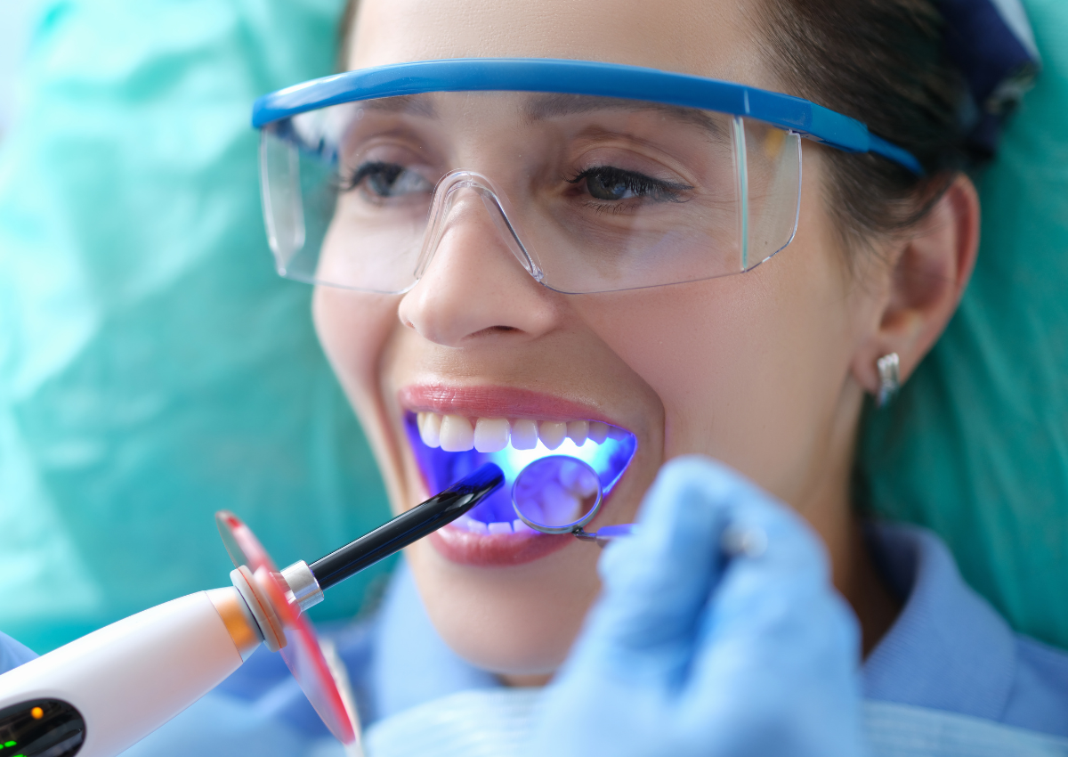 woman getting a dental filling